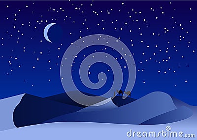 Desert night Vector Illustration