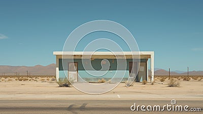 Desert Oasis: A Captivating Classical Architecture Waiting Stop Stock Photo