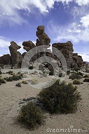 Desert panorama sand and rock formation Stock Photo