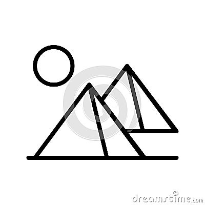 Desert, pyramid icon. Simple line, outline vector elements of wilderness icons for ui and ux, website or mobile application Stock Photo