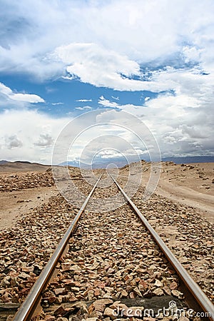 Desert Railway in Bolivia Stock Photo
