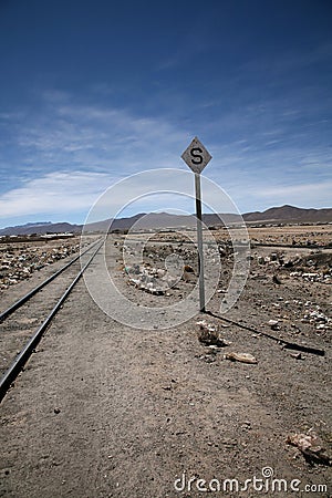 Desert Railway sign Stock Photo