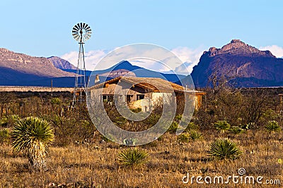 Desert ranch house Stock Photo