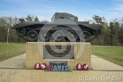 The Desert Rats 7th Armoured Division Memorial in Thetford Forest, Norfolk Editorial Stock Photo