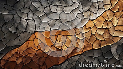 Desert Reflections: A Closeup of Lifelike Leaf Patterns in Austr Stock Photo