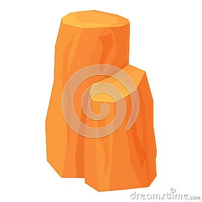 Desert rock icon cartoon vector. Grand canyon Vector Illustration