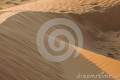 Desert with sand dunes on a cear sunny day Stock Photo