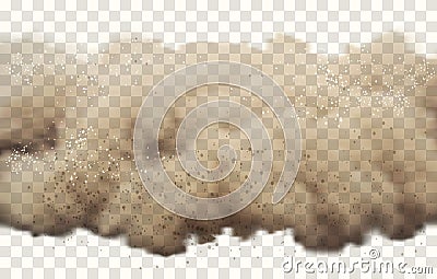 Desert sandy dust on transparent Vector Illustration