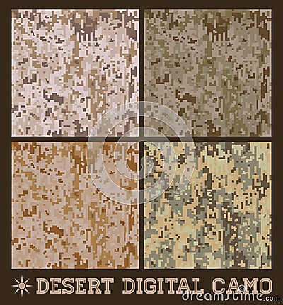 Desert - Seamless vector digital Camouflage Vector Illustration