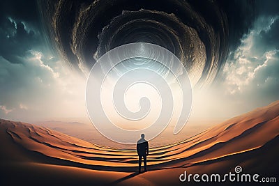 Desert spiral hole digitalart. Generate Ai Stock Photo