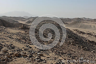 Desert with stones Stock Photo