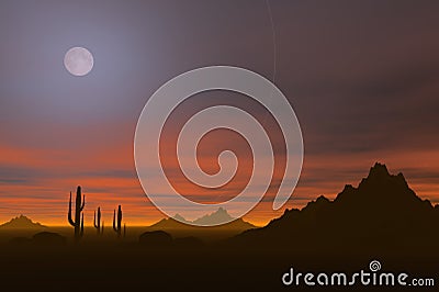 Desert sunset Stock Photo