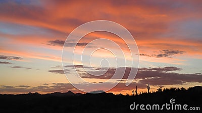 Desert Sunset Afterglow Stock Photo