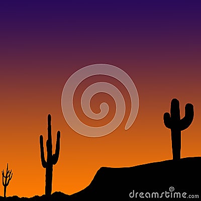 Desert At Sunset Background Stock Photo