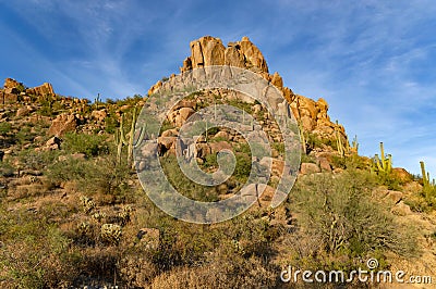 Desert Trailhead of Pinnacle Peak Stock Photo