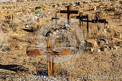 Desert valley pet cemetery grave markers Editorial Stock Photo