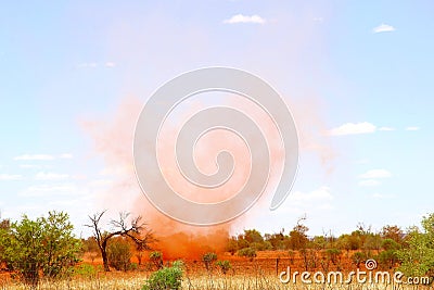 Desert whirlwind dust storm heat waves, Outback Uluru, Australia Stock Photo