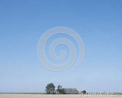 Deserted farm in the north of dutch province groningen on sunny summer day Editorial Stock Photo