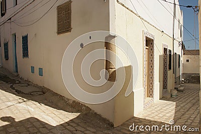 Deserted old street in Sousse, Tunisia. Stock Photo