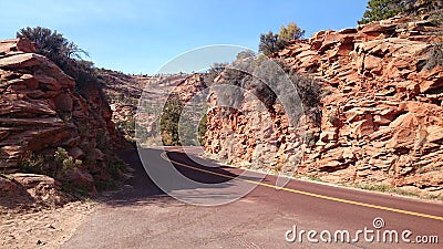 Deserted road in Utah Stock Photo