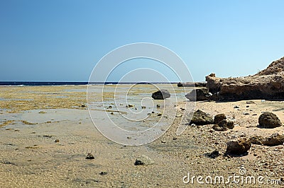 Deserted rocky beach Stock Photo