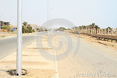 Deserted street in Marsa Alam Stock Photo