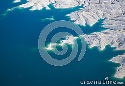 Desertification and drying up reservoirs Stock Photo