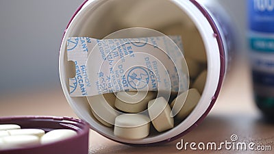 Desiccant for tablets and pills. Editorial Stock Photo