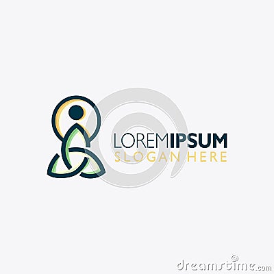 Yoga leaf nature logo design vector icon Vector Illustration