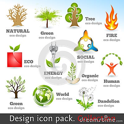 Design 3d color icon set. Design elements Cartoon Illustration