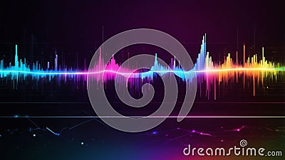 Design an abstract background featuring a digital waveform or signal graph, representing data transmission Stock Photo