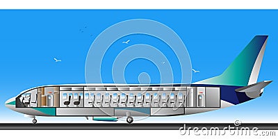 Design airplane interior Vector Illustration