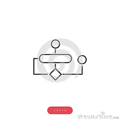 Design algorithms Vector Icon Business Management Related Vector Line Icon. Editable Stroke. 1000x1000 Pixel Perfect. Cartoon Illustration