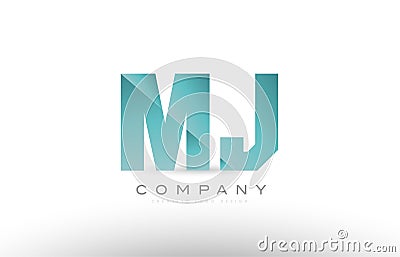 mj m j alphabet letter green logo icon design Stock Photo