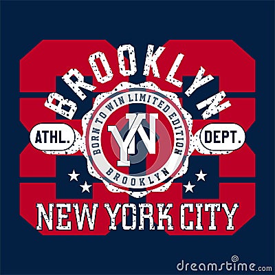 Design alphabet and numbers brooklyn new york city Vector Illustration