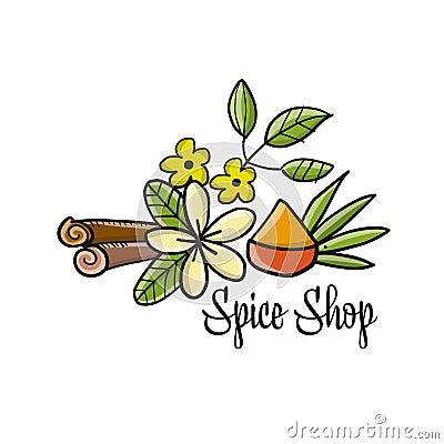 Design background for spice shop Vector Illustration