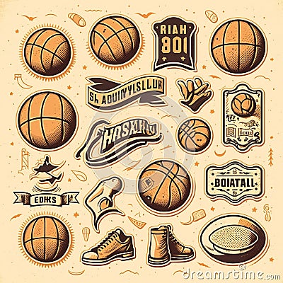 design basketball sport logo Stock Photo