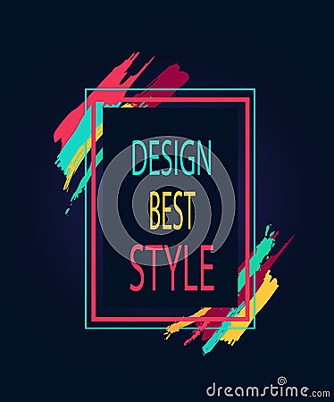 Design Best Style Rectangular Bright Border Icon Vector Illustration