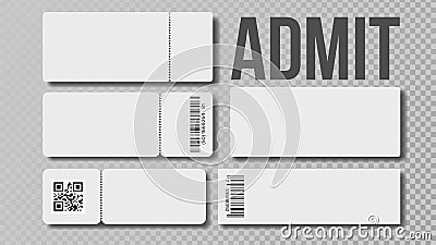 Design Blank Template Of Admit Ticket Set Vector Vector Illustration