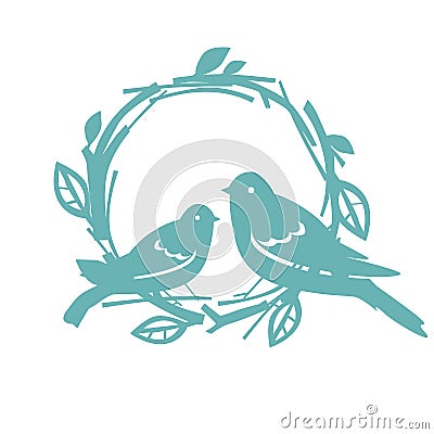 Design with blue birds Vector illustration Vector Illustration