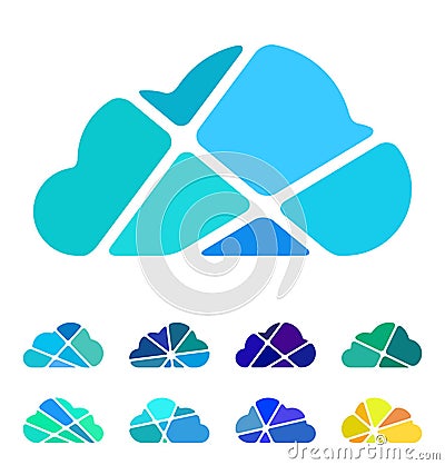 Design blue cloud logo element Vector Illustration