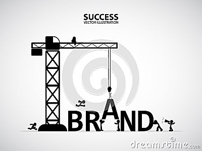 Design brand building concept, vector illustration. Vector Illustration