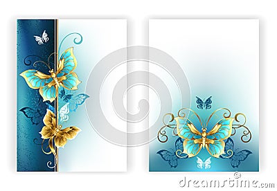 Design for brochure with luxury butterflies Vector Illustration