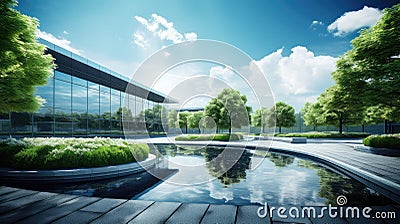 design business building nature background Cartoon Illustration