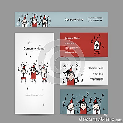 Design of business cards with corporate party Vector Illustration