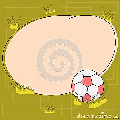 Design business concept Empty copy text for Web banners promotional material mock up template Soccer Ball on the Grass Vector Illustration