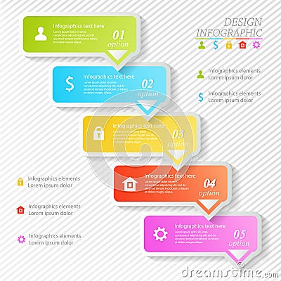 Design business infographics five successive Vector Illustration