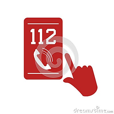 Design of 112 call icon Vector Illustration