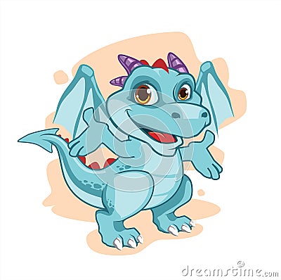 Cute dragon character Vector Illustration