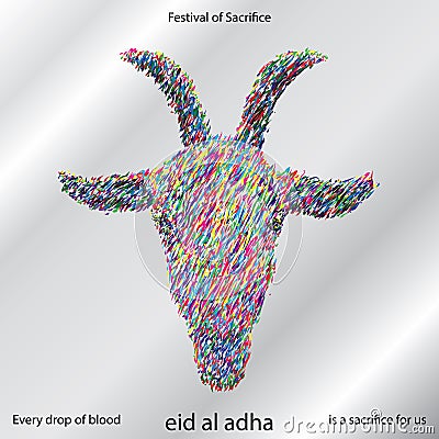 Eid Al Adha. Celebration of Muslim holiday. Sacrificial Animals Vector Illustration